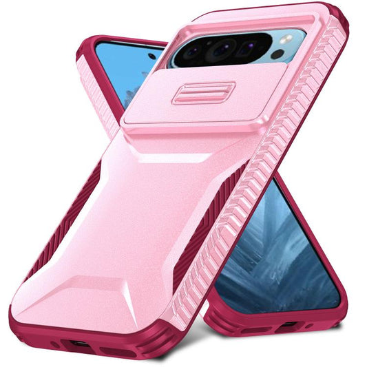 For Google Pixel 10 Pro / 10 / 9 Pro Sliding Camshield Phone Case(Pink + Rose Red) - Google Cases by buy2fix | Online Shopping UK | buy2fix
