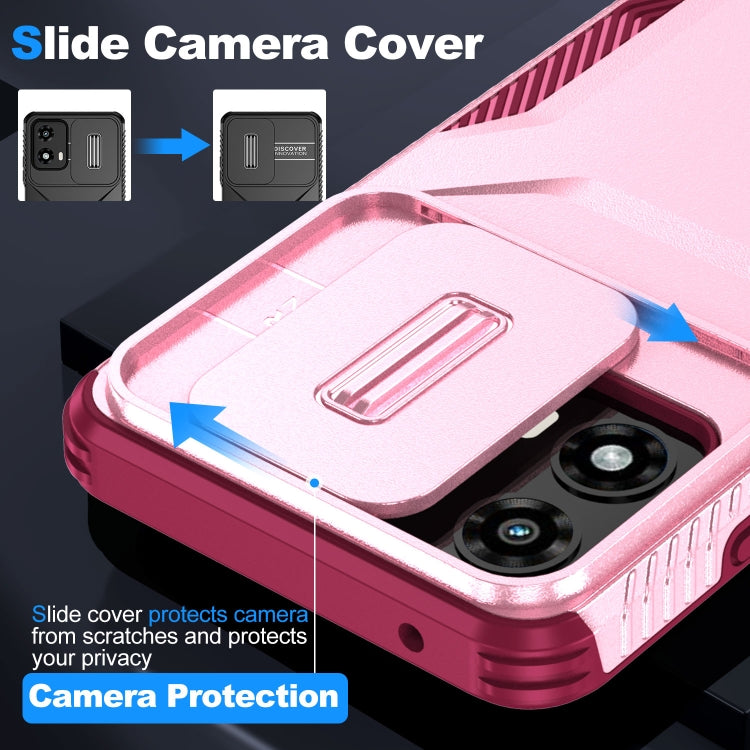 For Motorola Moto G 5G 2024 Sliding Camshield Phone Case(Pink + Rose Red) by buy2fix