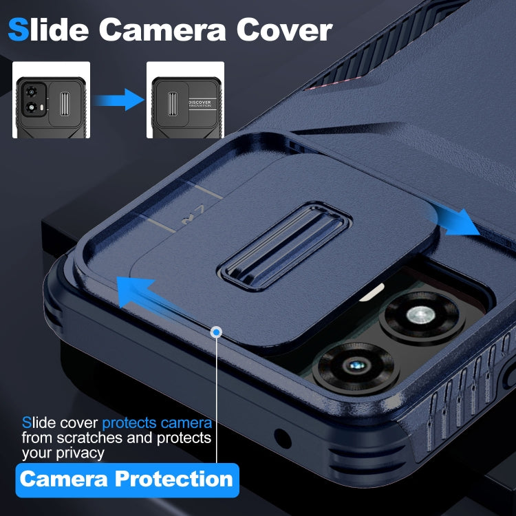 For Motorola Moto G 5G 2024 Sliding Camshield Phone Case(Blue) by buy2fix