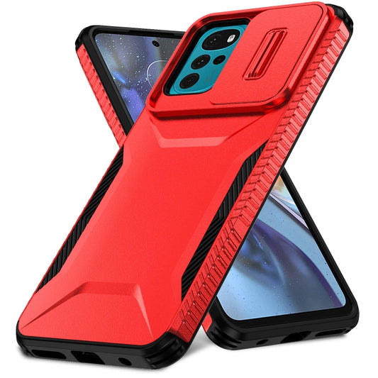 For Motorola Moto G22 2024 Sliding Camshield Phone Case(Red) by buy2fix