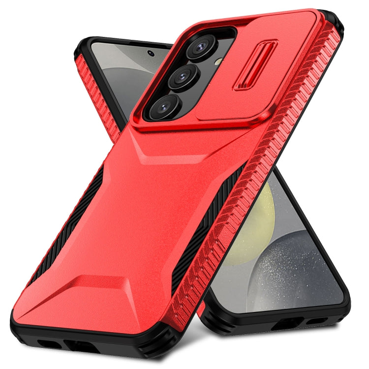 For Samsung Galaxy S25 5G / S24 5G Sliding Camshield Phone Case(Red) - Galaxy S24 5G Cases by buy2fix | Online Shopping UK | buy2fix