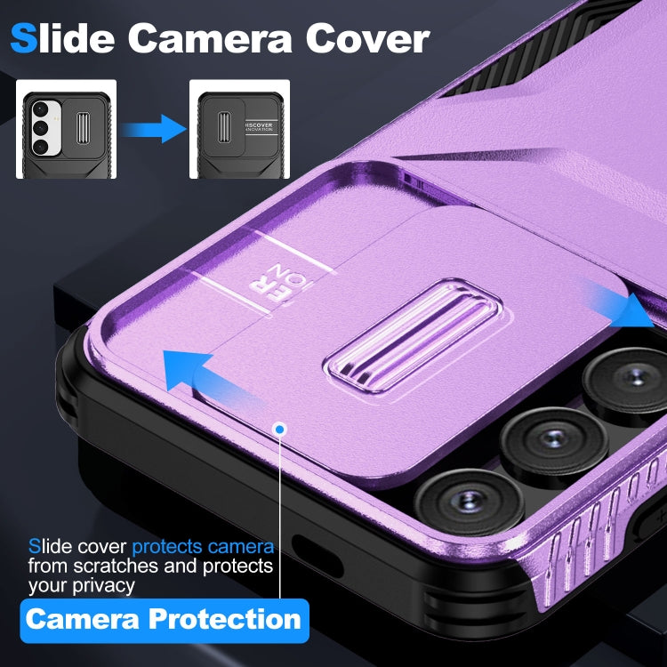 For Samsung Galaxy S25 5G / S24 5G Sliding Camshield Phone Case(Purple) by buy2fix