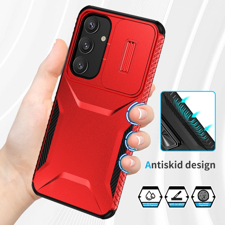 For Samsung Galaxy S25+ 5G / S24+ 5G Sliding Camshield Phone Case(Red) - Galaxy S24+ 5G Cases by buy2fix | Online Shopping UK | buy2fix