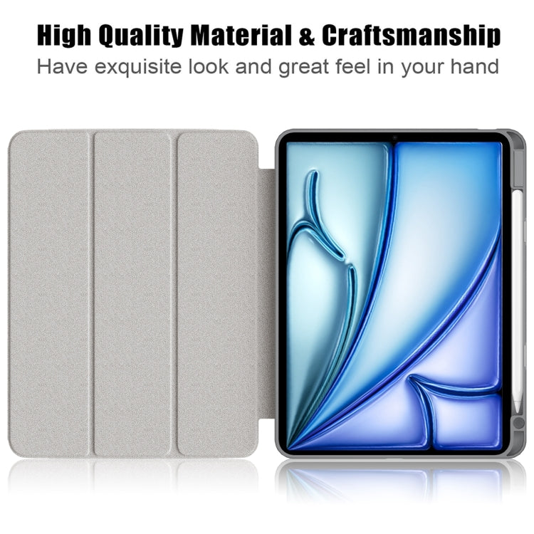 For iPad Air 11 2024 / Pro 11 2022 Acrylic 3-Fold Smart Leather Tablet Case(Grey) - iPad Air 11 2024 Cases by buy2fix | Online Shopping UK | buy2fix
