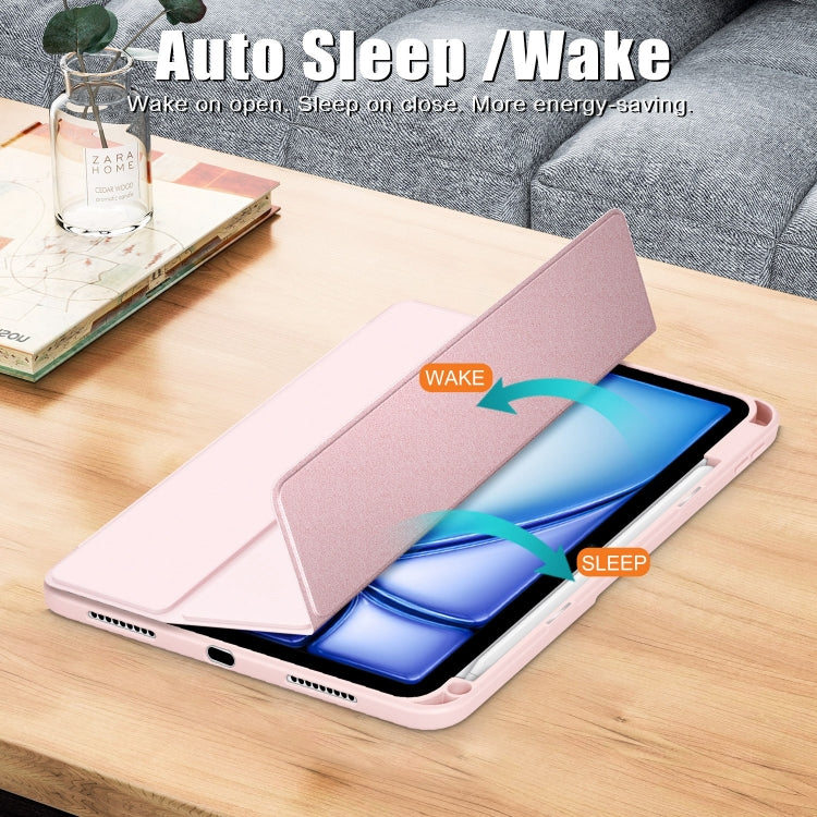 For iPad Air 11 2024 / Pro 11 2022 Acrylic 3-Fold Smart Leather Tablet Case(Pink) - iPad Air 11 2025 / 2024 Cases by buy2fix | Online Shopping UK | buy2fix