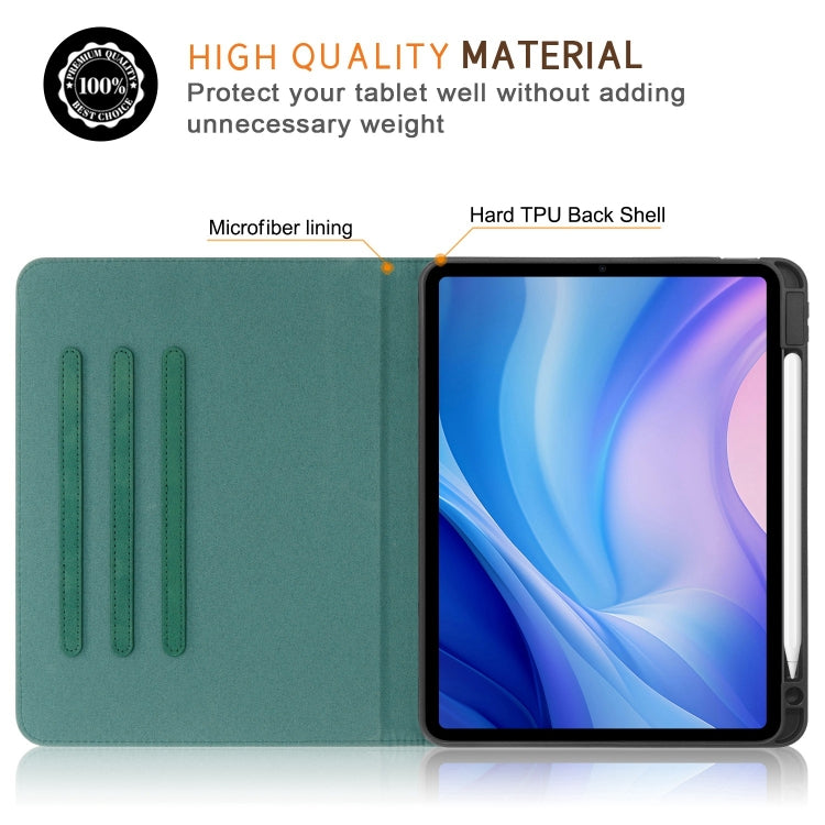 For iPad Air 11 2025 / 2024 Front Stand Smart TPU Leather Tablet Case(Green) - iPad Air 11 2025 / 2024 Cases by buy2fix | Online Shopping UK | buy2fix