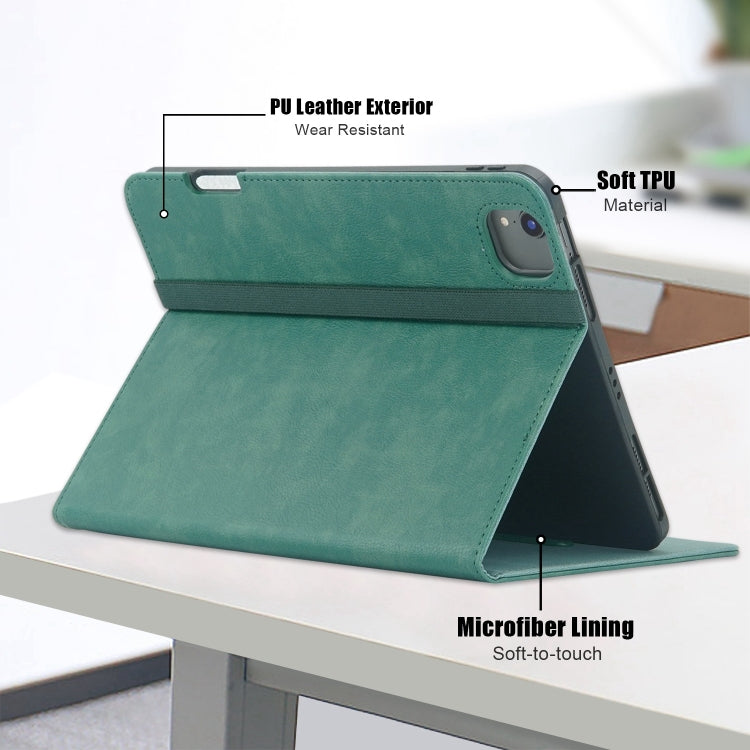 For iPad Air 11 2025 / 2024 Front Stand Smart TPU Leather Tablet Case(Green) - iPad Air 11 2025 / 2024 Cases by buy2fix | Online Shopping UK | buy2fix