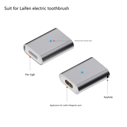 For Laifen Electric Toothbrush Magnetic Charging Adapter(8 Pin Female to Straight Head) by buy2fix