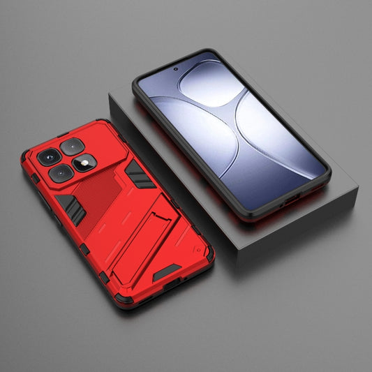 For Redmi K70 Ultra Global Punk Armor 2 in 1 PC + TPU Phone Case with Holder(Red) by buy2fix