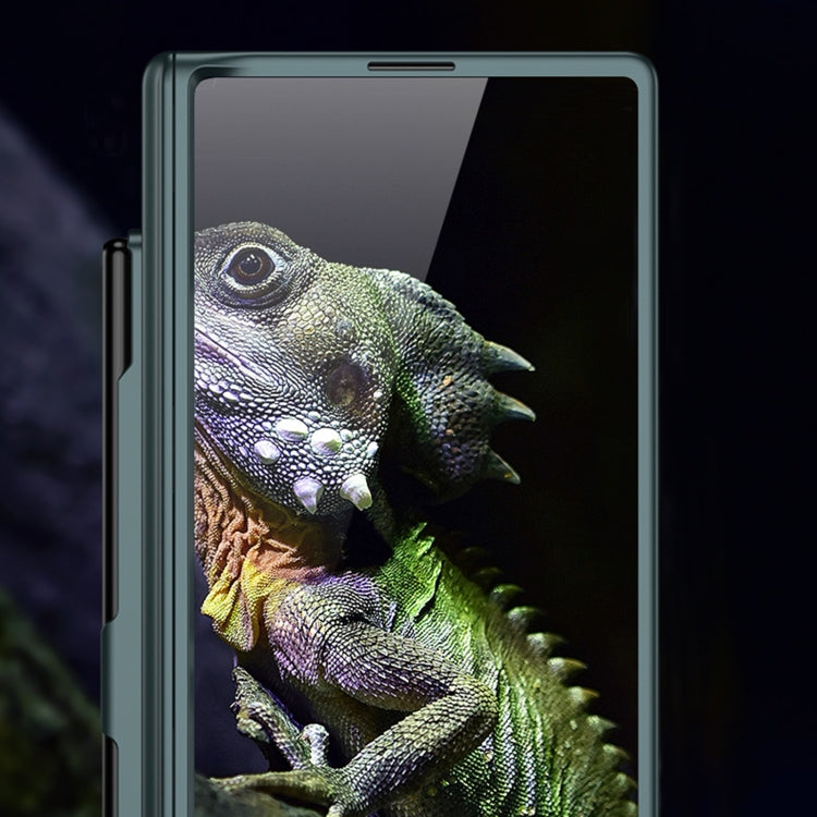 For Samsung Galaxy Z Fold6 GKK Integrated Anti Peep Full Coverage Magnetic Fold Phone Case with Pen Slot, Not Included Pen(Green) by GKK