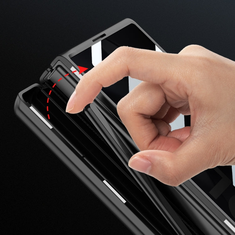 For Samsung Galaxy Z Fold6 GKK Integrated Anti Peep Full Coverage Magnetic Fold Phone Case with Pen Box, Not Included Pen(Black) by GKK