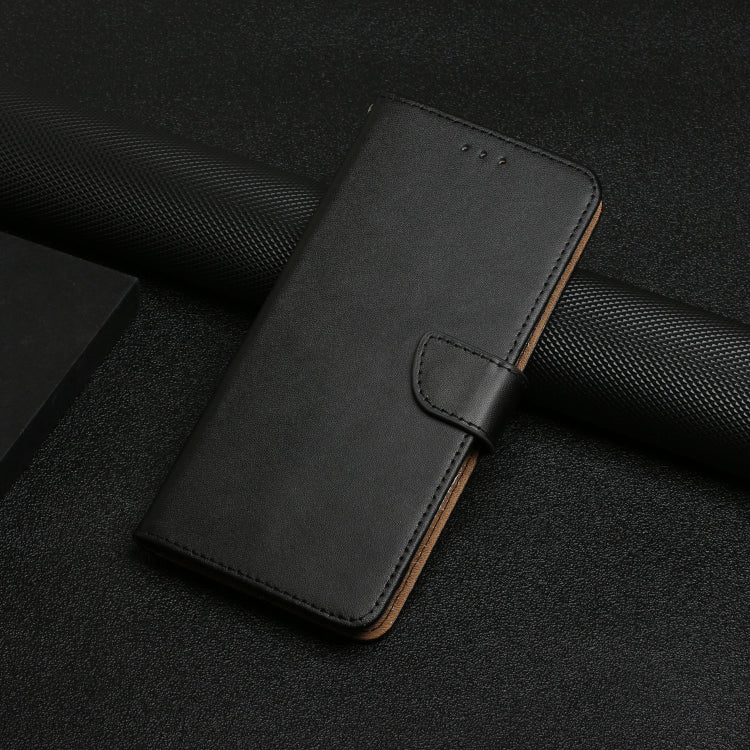 For Samsung Galaxy S24 FE HT02 Genuine Leather Fingerprint-proof Flip Phone Case(Black) - Galaxy S24 FE 5G Cases by buy2fix | Online Shopping UK | buy2fix