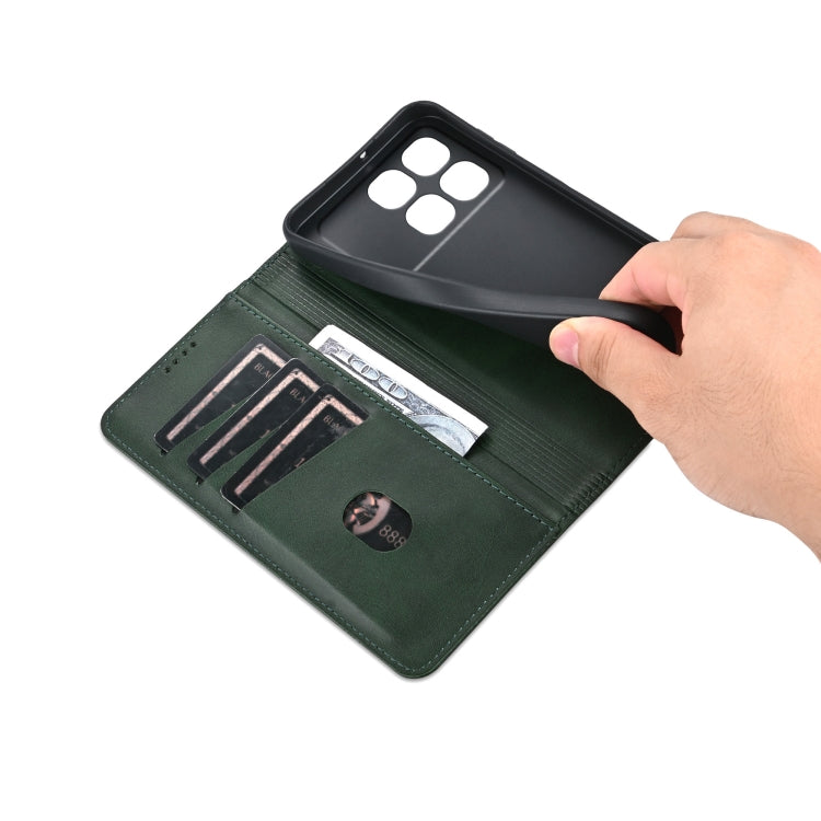 For Redmi K70 Ultra AZNS Magnetic Calf Texture Flip Leather Phone Case(Dark Green) by AZNS