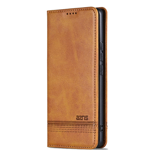 For Redmi Note 14 Pro+ 5G AZNS Magnetic Calf Texture Flip Leather Phone Case(Light Brown) by AZNS