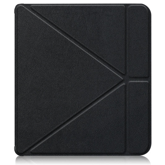 For Kobo Libra Colour 2024 Solid Color Deformation TPU Leather Smart Tablet Case(Black) by buy2fix