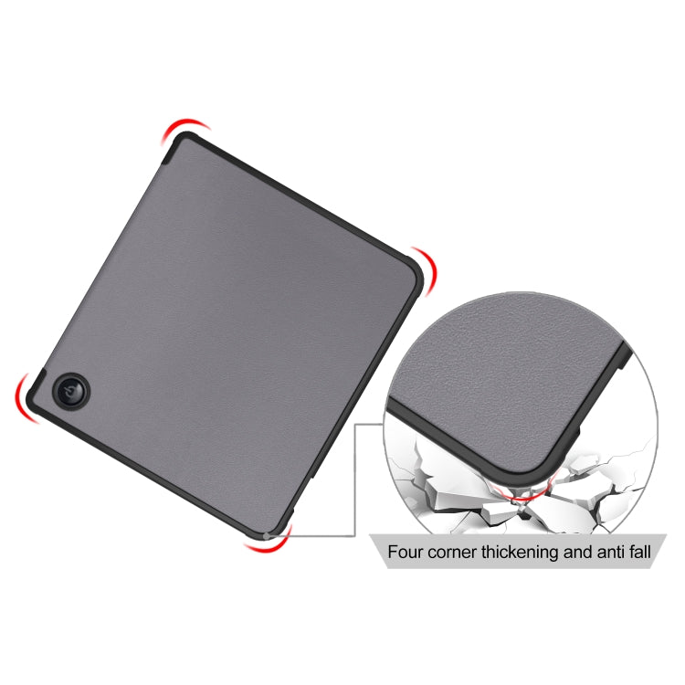 For Kobo Libra Colour 2024 Solid Color Deformation TPU Leather Smart Tablet Case(Grey) by buy2fix