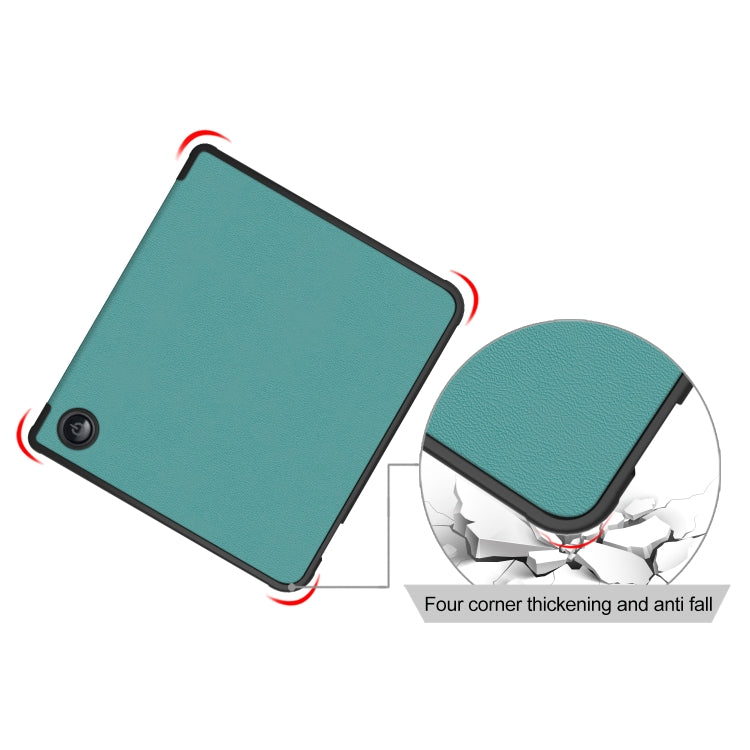 For Kobo Libra Colour 2024 Solid Color Deformation TPU Leather Smart Tablet Case(Green) by buy2fix