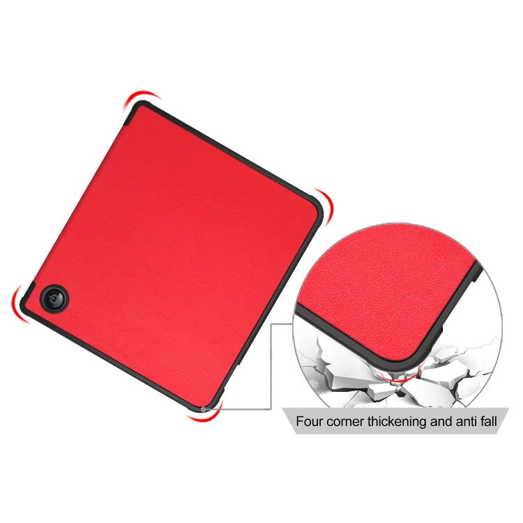For Kobo Libra Colour 2024 Solid Color Deformation TPU Leather Smart Tablet Case(Red) by buy2fix