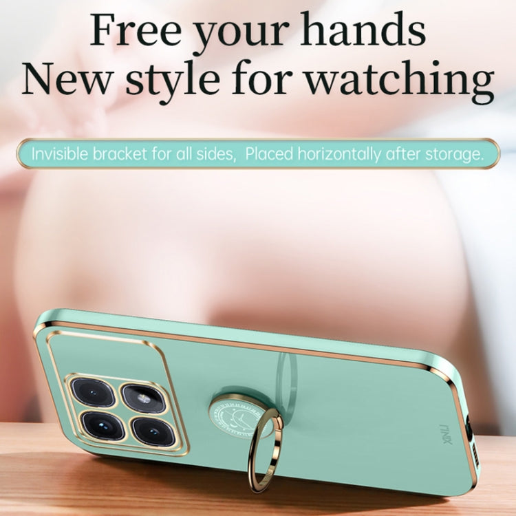 For Redmi K70 Ultra XINLI Straight Edge 6D Electroplate TPU Phone Case with Ring Holder(White) by XINLI