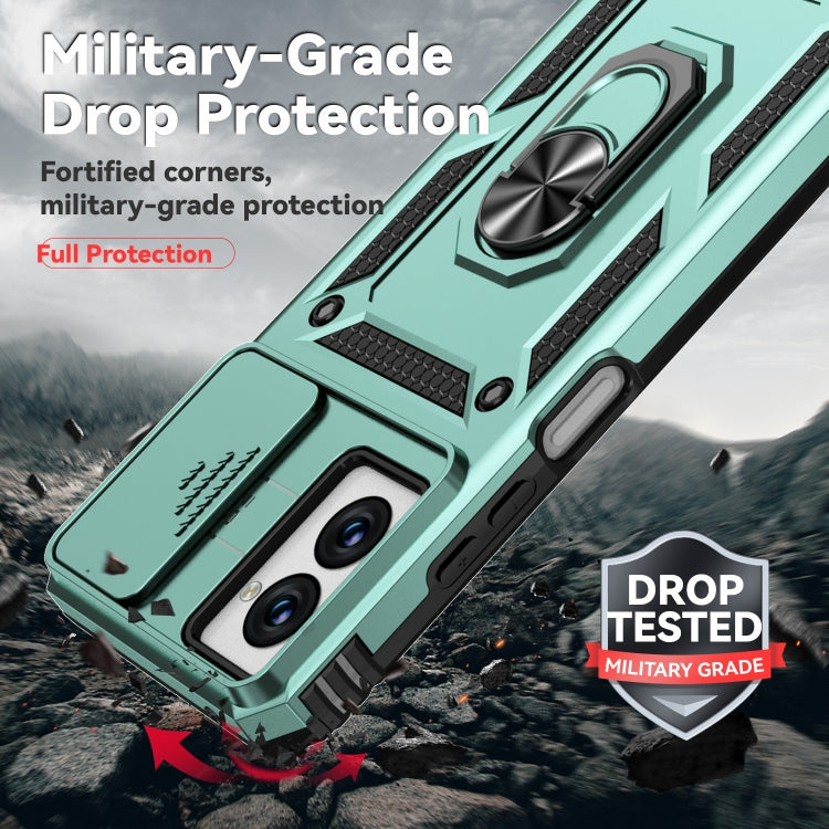 For Motorola Moto G Power 5G 2024 Sliding Camshield Holder Phone Case(Green) by buy2fix