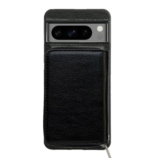 For Google Pixel 9 Pro XL Solid Color Zipper 11-Card Slots Bag Phone Case with Lanyard(Black) by buy2fix