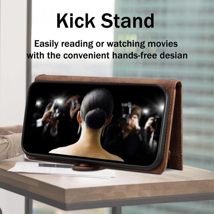 For Samsung Galaxy S25 Ultra 5G ESEBLE Retro Frosted RFID Flip Leather Phone Case(Brown) by ESEBLE