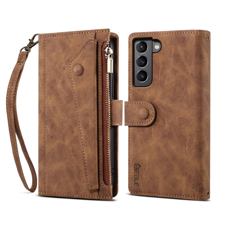 For Samsung Galaxy S24+ 5G ESEBLE Retro Frosted RFID Flip Leather Phone Case(Brown) - Galaxy S24+ 5G Cases by ESEBLE | Online Shopping UK | buy2fix
