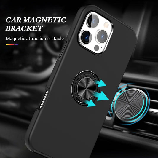 For iPhone 16 Plus Magnetic Ring Holder Phone Case(Black) by buy2fix