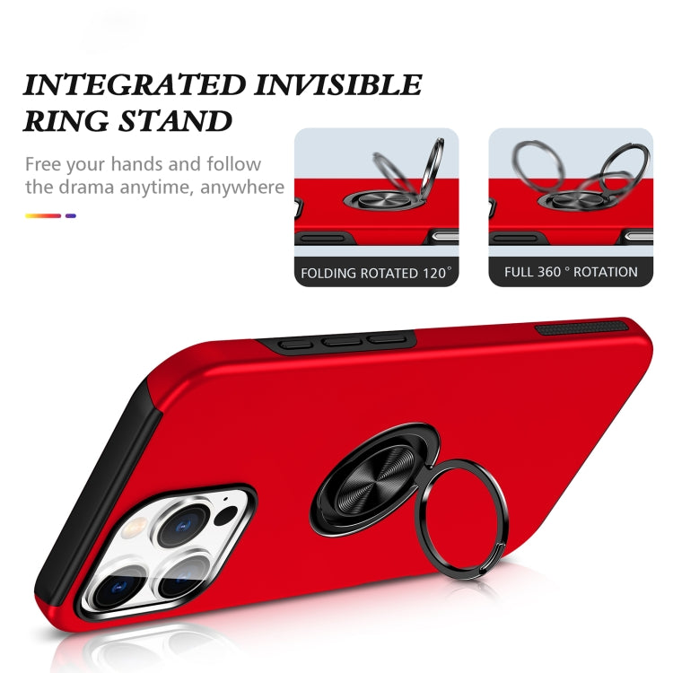 For iPhone 16 Pro Magnetic Ring Holder Phone Case(Red) by buy2fix