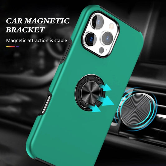 For iPhone 16 Pro Max Magnetic Ring Holder Phone Case(Dark Green) by buy2fix