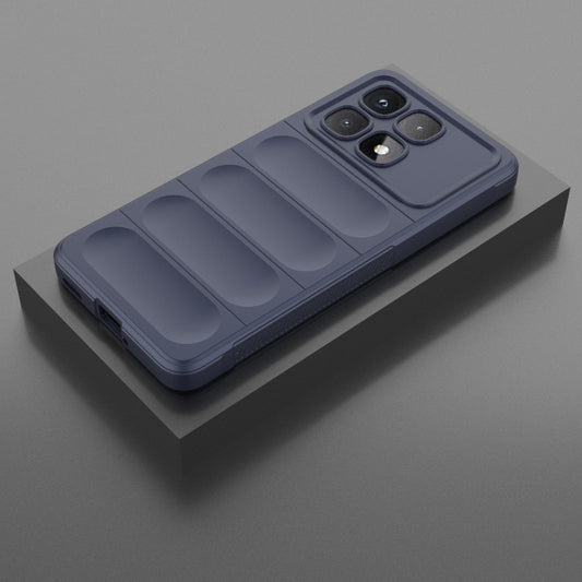 For Redmi K70 Ultra Global Magic Shield TPU + Flannel Phone Case(Dark Blue) by buy2fix