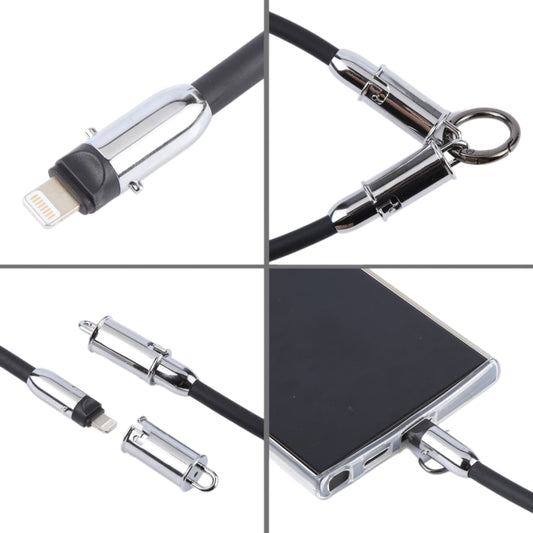 USB-C / Type-C to 8 Pin Data Cable Phone Anti-lost Short Lanyard, Length: 30cm(Grey Braid) by buy2fix