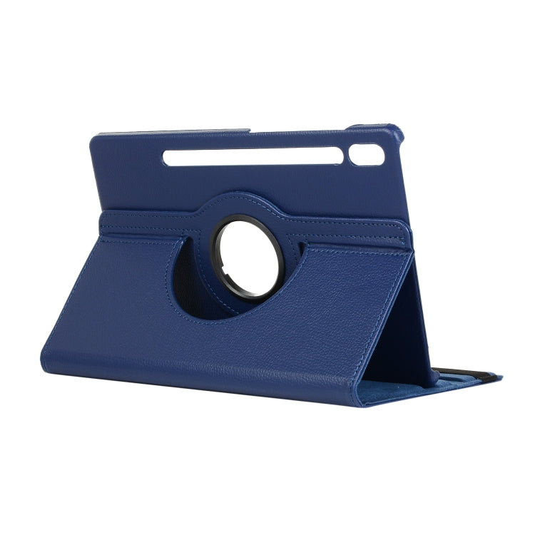 For Samsung Galaxy Tab S7 T870 2020 / Tab S8 Litchi Texture Horizontal Flip 360 Degrees Rotation Leather Case with Holder(Blue) - Other Galaxy Tab PC by buy2fix | Online Shopping UK | buy2fix