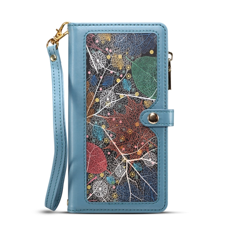 For Samsung Galaxy S24+ 5G ESEBLE Star Series Lanyard Zipper Wallet RFID Leather Case(Blue) - Galaxy S24+ 5G Cases by ESEBLE | Online Shopping UK | buy2fix