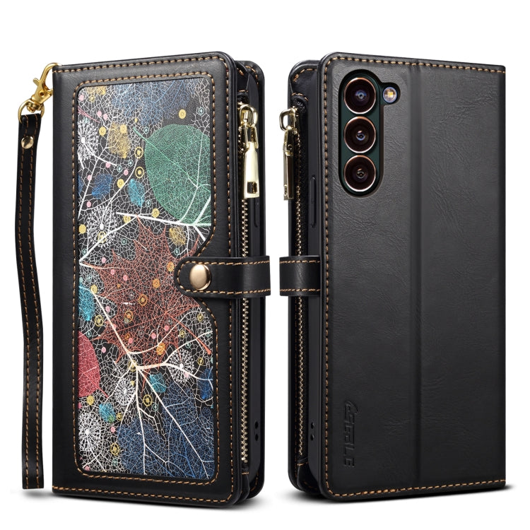 For Samsung Galaxy S24+ 5G ESEBLE Star Series Lanyard Zipper Wallet RFID Leather Case(Black) - Galaxy S24+ 5G Cases by ESEBLE | Online Shopping UK | buy2fix