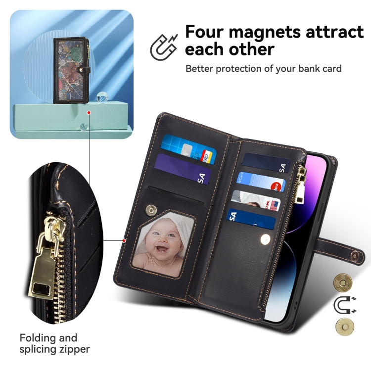 For Samsung Galaxy S24+ 5G ESEBLE Star Series Lanyard Zipper Wallet RFID Leather Case(Black) - Galaxy S24+ 5G Cases by ESEBLE | Online Shopping UK | buy2fix