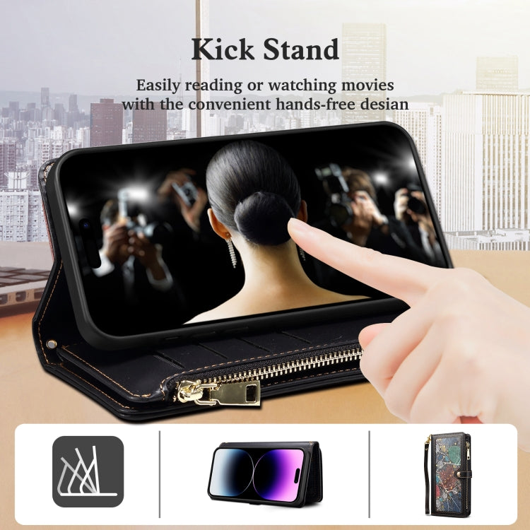 For Samsung Galaxy S24+ 5G ESEBLE Star Series Lanyard Zipper Wallet RFID Leather Case(Black) - Galaxy S24+ 5G Cases by ESEBLE | Online Shopping UK | buy2fix