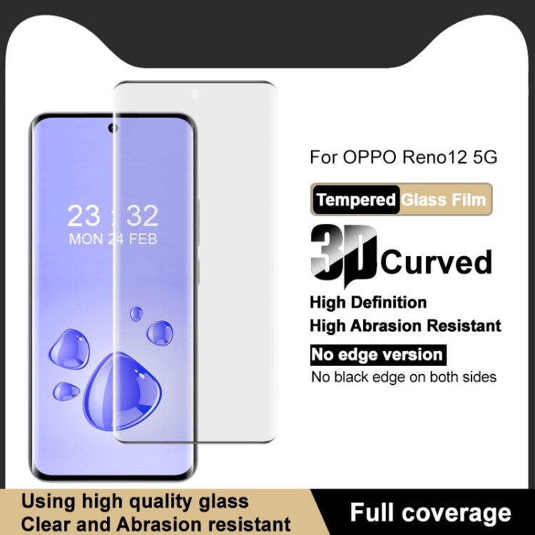 For OPPO Reno12 Global imak No Edge Version 3D Curved Full Screen Tempered Glass Film - OPPO Tempered Glass by imak | Online Shopping UK | buy2fix