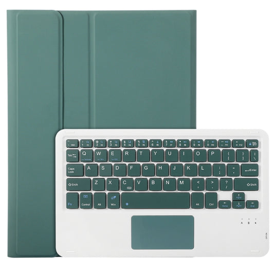 For iPad Air 11 2025 / 2024 / Air 5 10.9 / Air 4 A098B-A Detachable Ultra-Thin Bluetooth Touch Keyboard Leather Tablet Case with Pen Slot(Dark Green) - For iPad Air by buy2fix | Online Shopping UK | buy2fix