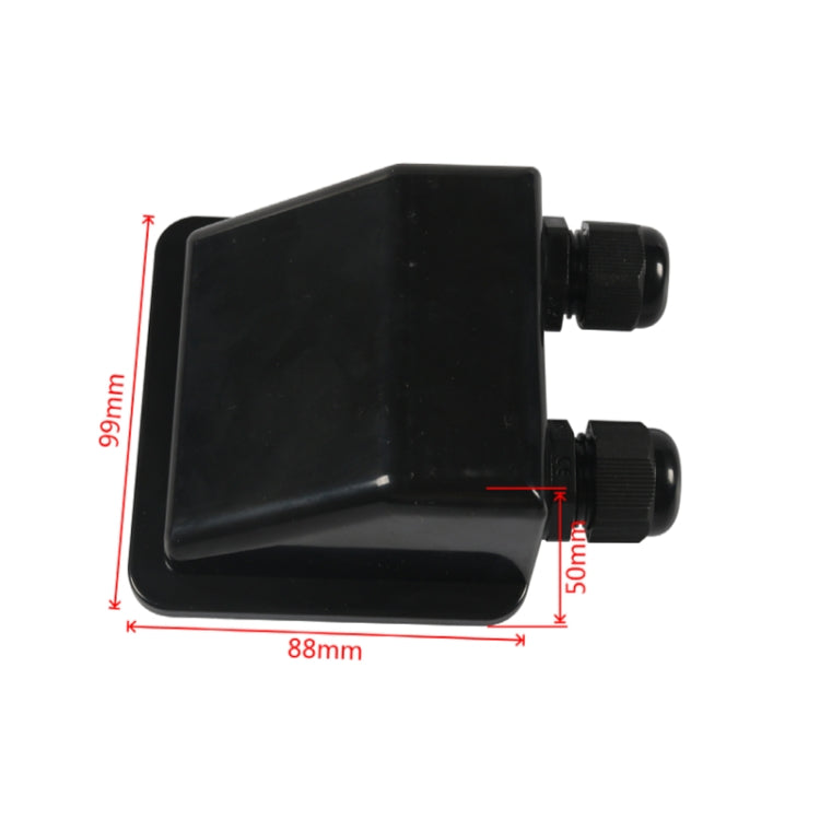 RV Sealed Waterproof Solar Double Cable Entry Gland Box(Black) by buy2fix
