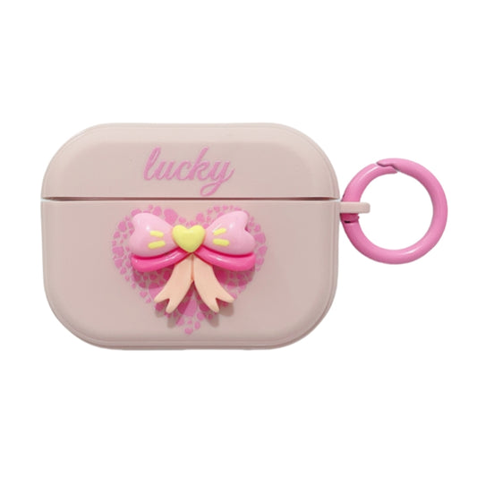 For AirPods Pro 2 3D Love Bowknot Bluetooth Earphone Protective Case(Pink) by buy2fix