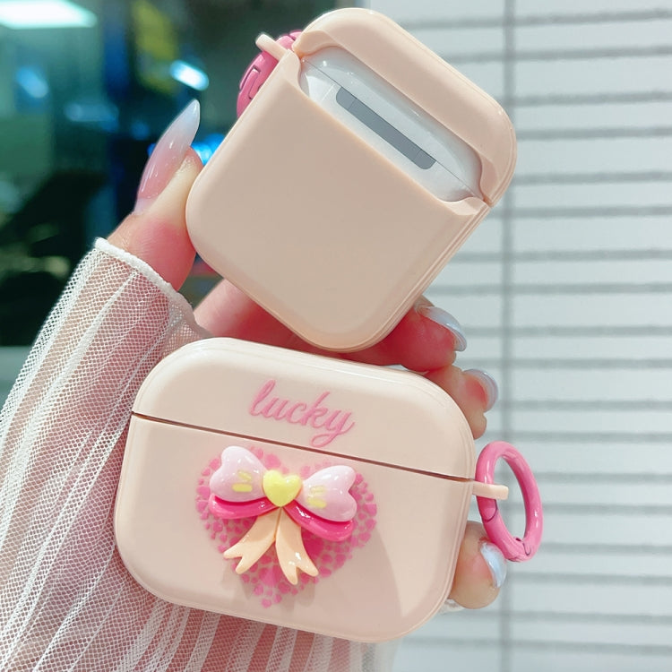 For AirPods 3 3D Love Bowknot Bluetooth Earphone Protective Case(Pink) by buy2fix