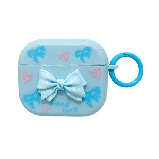 For AirPods 3 3D Dot Bowknot Bluetooth Earphone Protective Case(Blue) by buy2fix