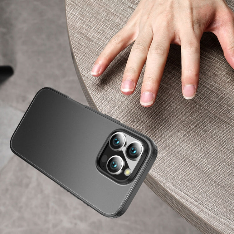 For iPhone 16 Pro Max Armor Clear TPU Hard PC Phone Case(Grey) by buy2fix