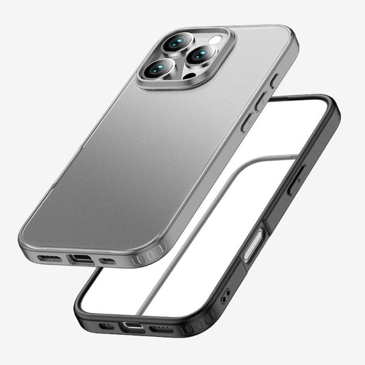 For iPhone 16 Pro Armor Clear TPU Hard PC Phone Case(Grey) by buy2fix
