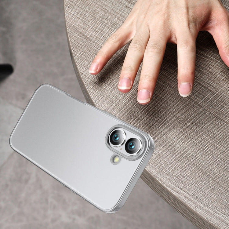 For iPhone 16 Plus Armor Clear TPU Hard PC Phone Case(Grey) by buy2fix