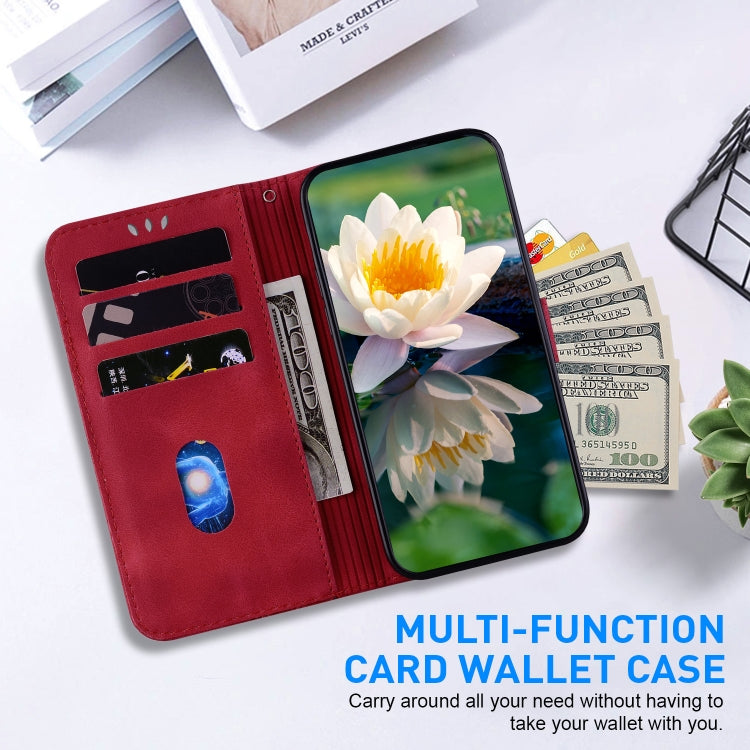 For Redmi K70 / K70 Pro Lotus Embossed Leather Phone Case(Red) - Xiaomi Cases by buy2fix | Online Shopping UK | buy2fix