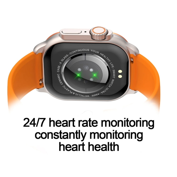 HK96S 2.06 inch BT5.3 IP68 Sport Smart Watch, Support Bluetooth Call / Sleep / Blood Oxygen / Heart Rate / Blood Pressure Health Monitor(Orange) by buy2fix