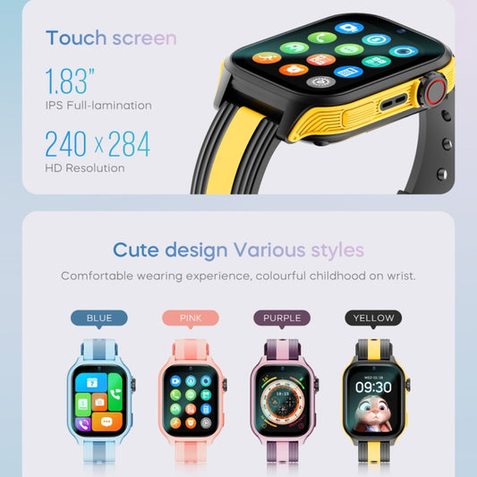 LEMFO K36 1.83 inch IPX7 Children Sport Smart Watch, Support Video Call / Message Notification / GPS / WiFi(Pink) by LEMFO