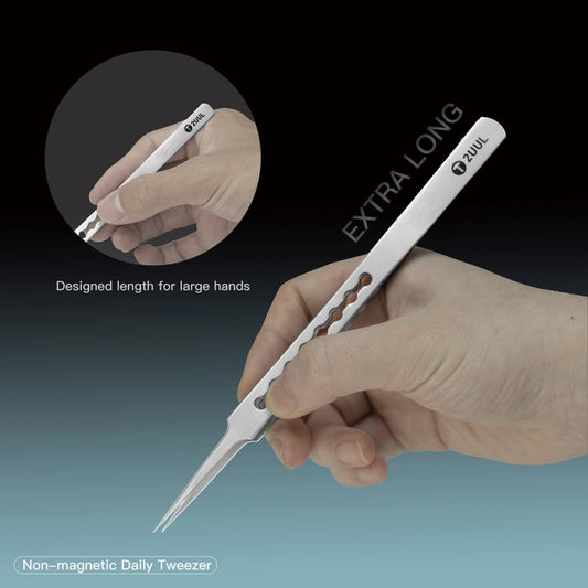 2UUL Non-magnetic Stainless Stencil Tweezers with Holes, Model:TW21 by 2UUL
